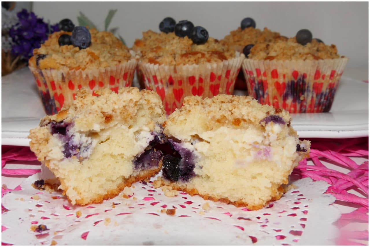 Muffins con mirtilli e crumble croccante - Ricetta Muffin e